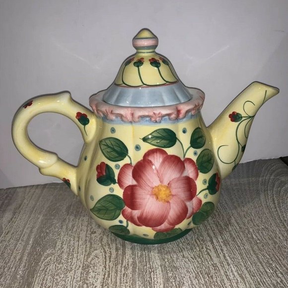 Other - Teapot Collectibles 9" Tall Hand Painted Magnolia